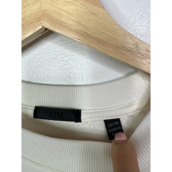 ATM French Terry Garment Dye Vintage Raglan Sweater Women's White Size: XS NWOT - Picture 5 of 9